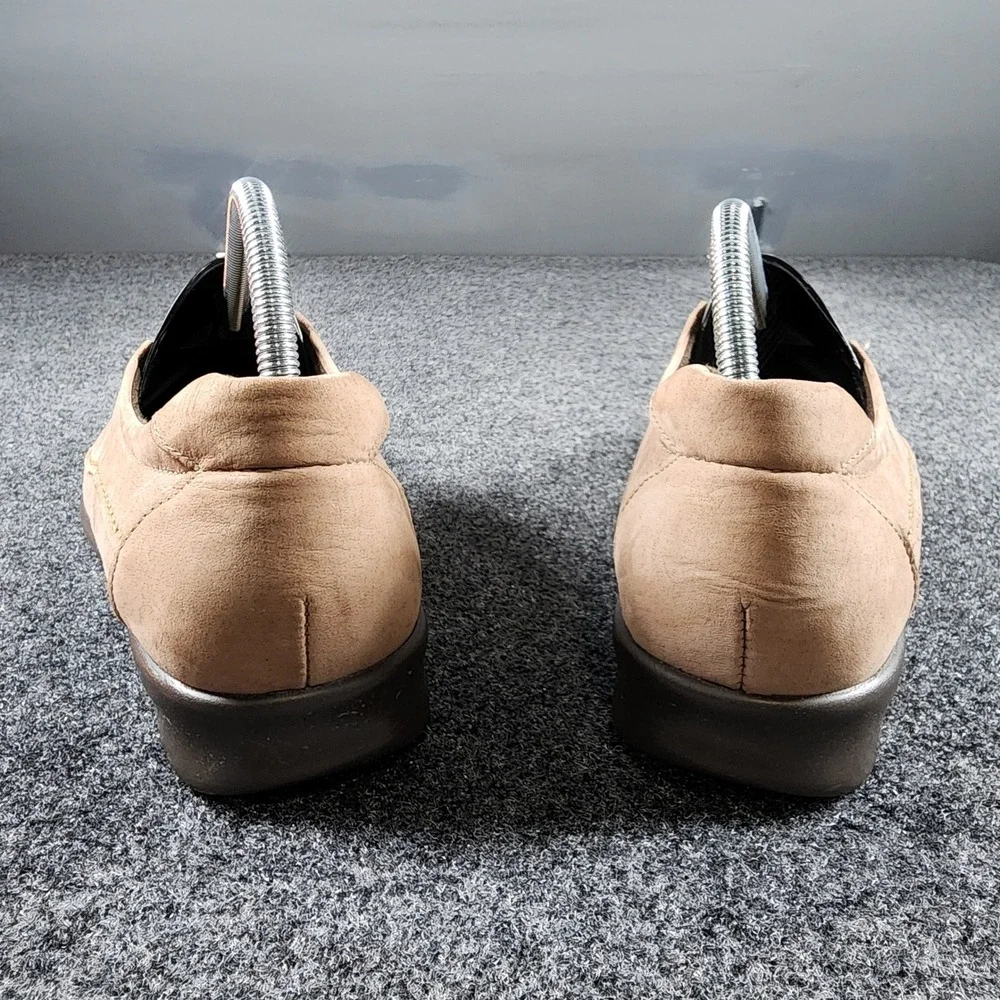 SAS Crissy Slip-On Loafers Womens 10W Tan Nubuck Leather Elastic Strap EUC